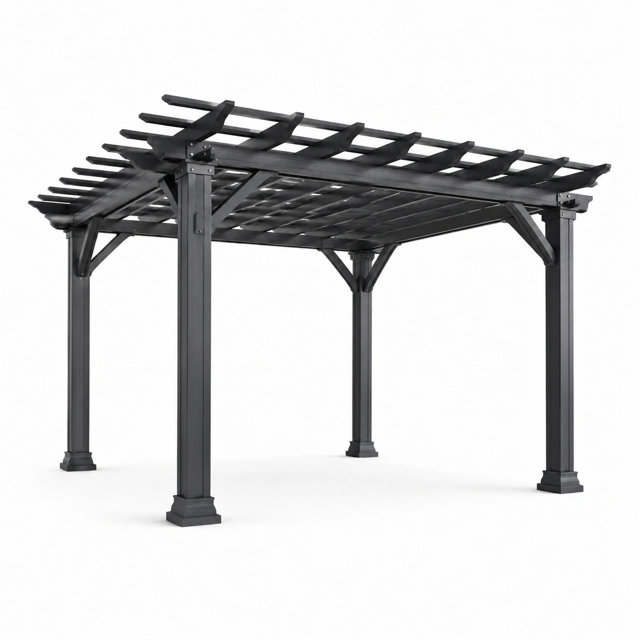 Pergola in Alluminio Grigio 300x300x250 cm