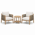 Set da giardino in legno con poltrone e tavolino rotondo, beige
