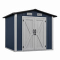 Capanno da Giardino in Plastica Blu e Grigio 215x130x185 cm
