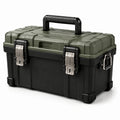 Cassetta degli attrezzi in plastica e metallo nero verde 40x20x25 cm