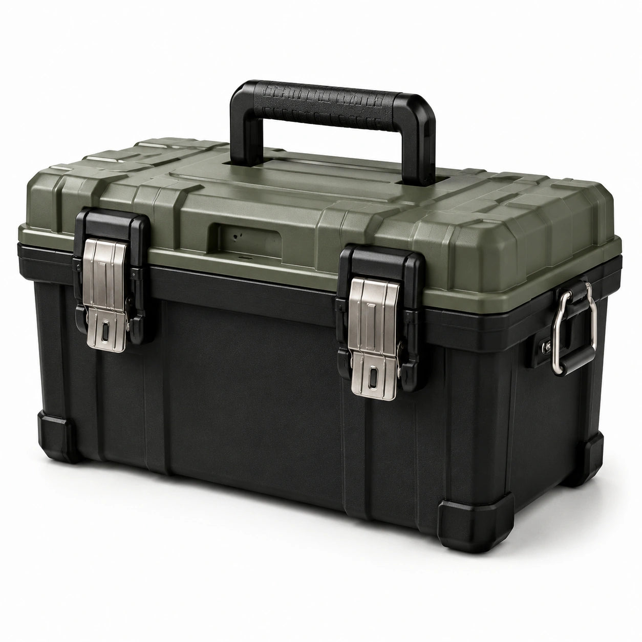 Cassetta degli attrezzi in plastica e metallo nero verde 40x20x25 cm