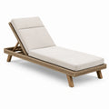 Lettino prendisole in rattan e teak con cuscini regolabili beige