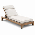 Lettino prendisole in legno e tessuto beige