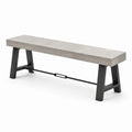 Panca rettangolare in calcestruzzo e metallo grigio 180x35x45 cm